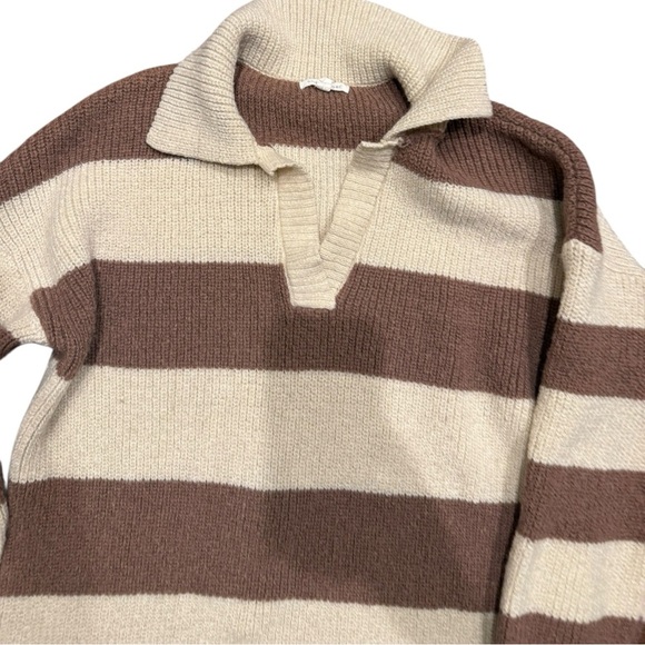 Blu Pepper Polo Brown and Cream Sweater Dress - Picture 3 of 10
